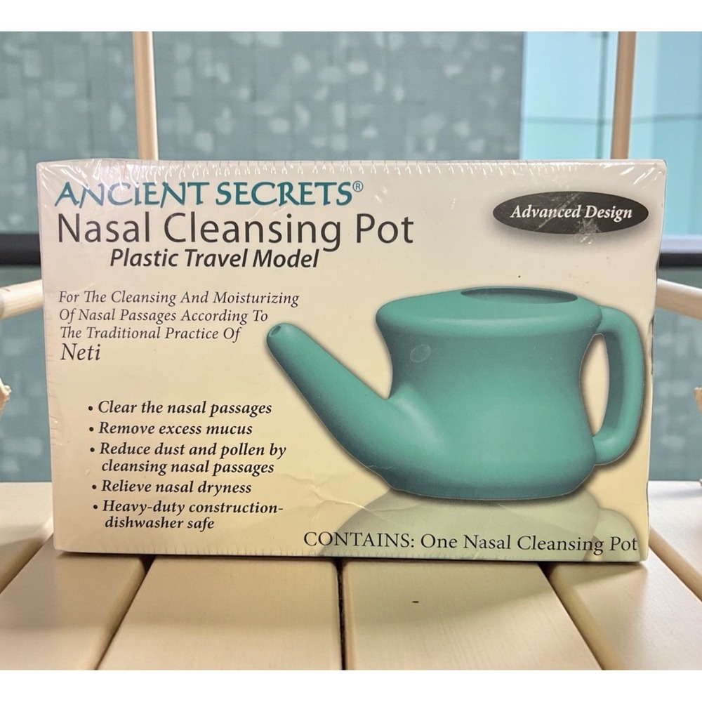 Ancient Secrets Nasal Cleansing Pot Plastic Travel 1 Plastic Pot SEALED